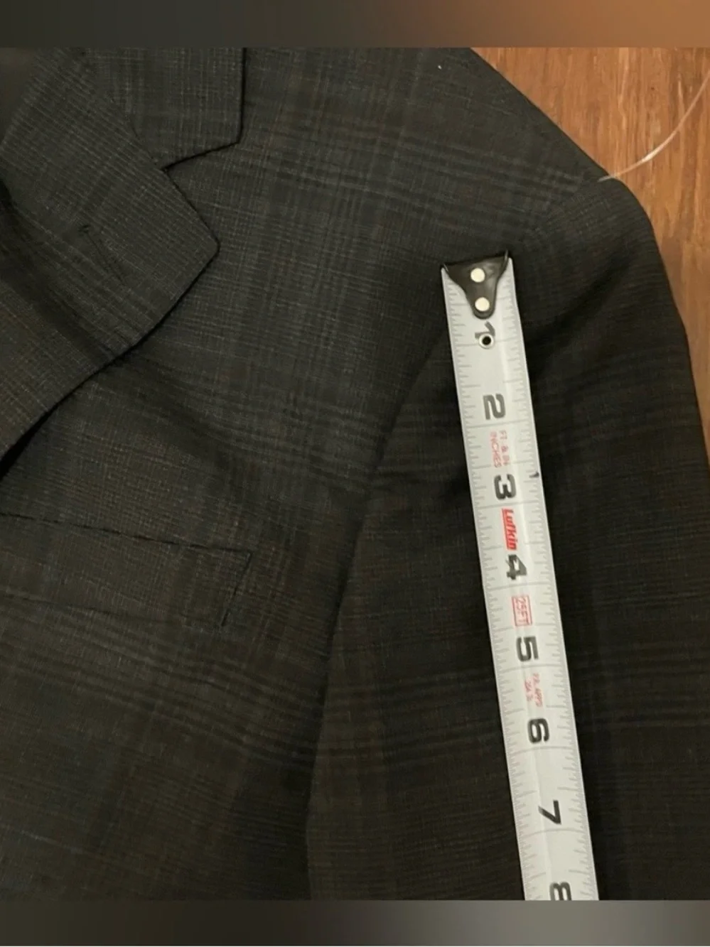 J Crew Blazer Men's Plaid Two-Button Sport Coat in Charcoal 40 S Short
